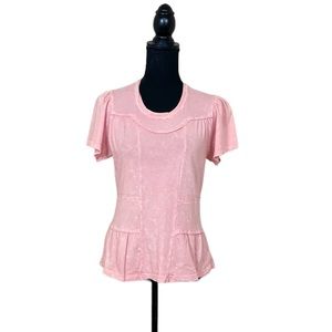 Deletta by Anthropologie Acid Wash Peplum Tee (Z)